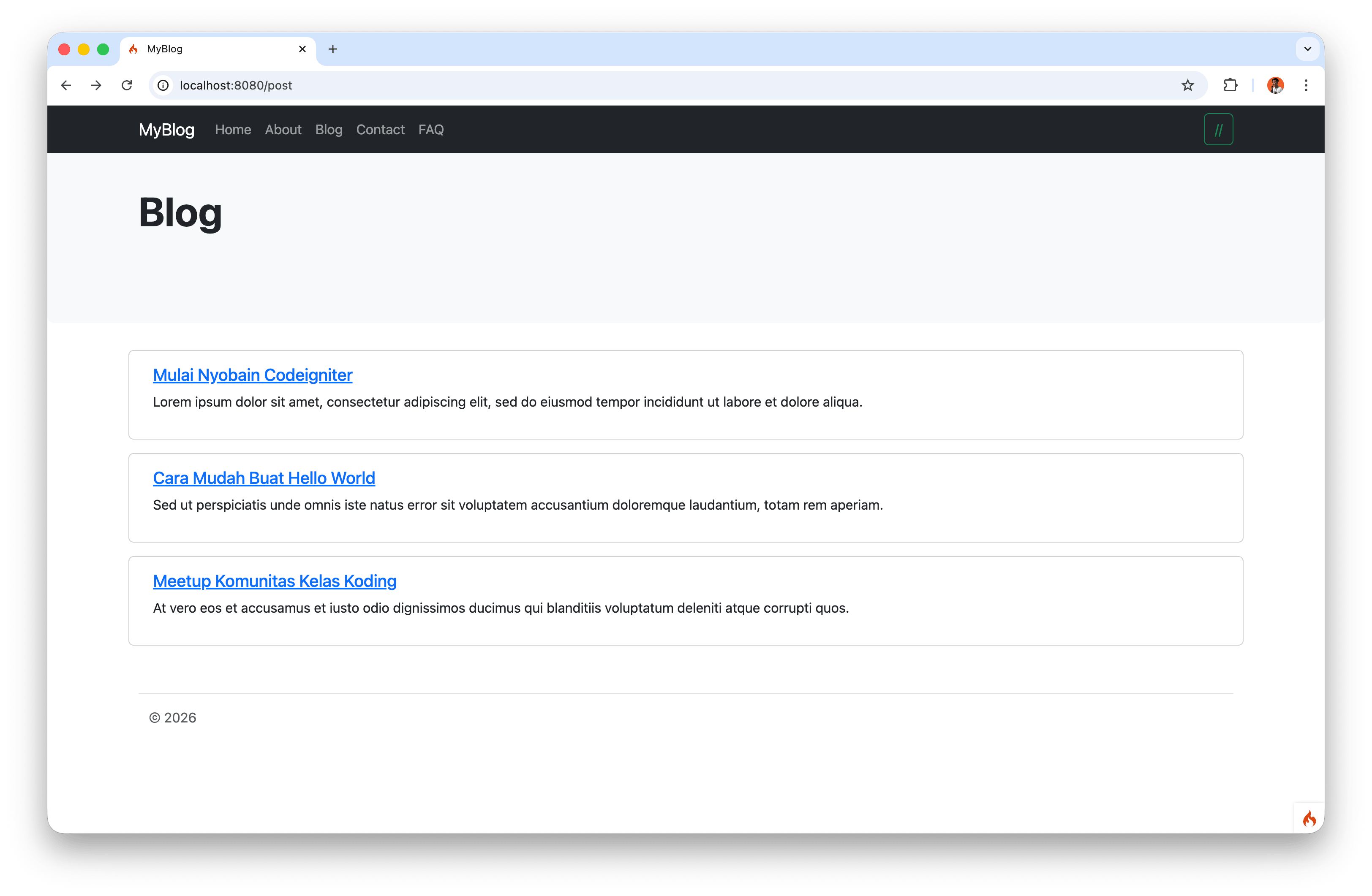 MyBlog CI4