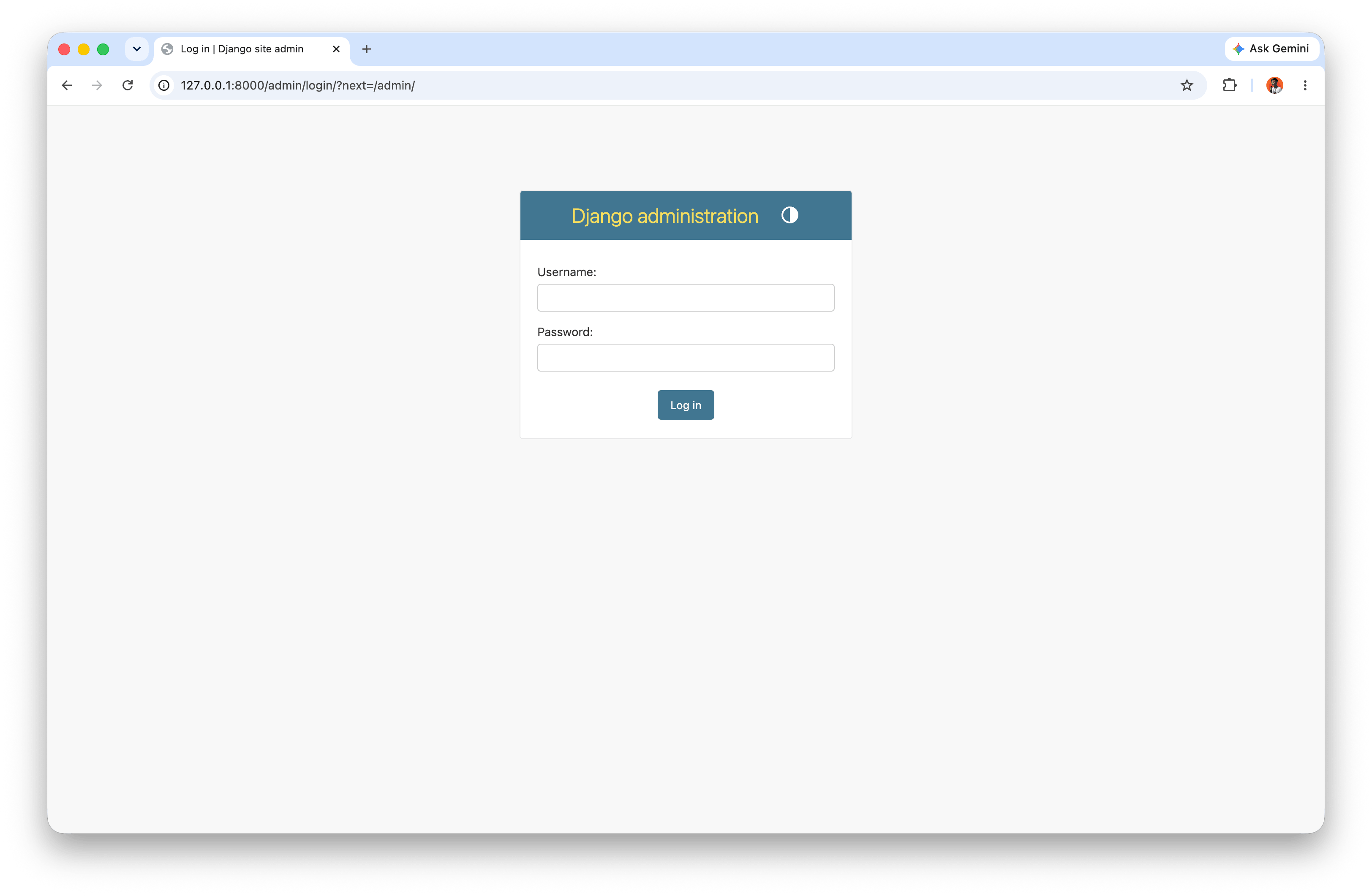 django admin login