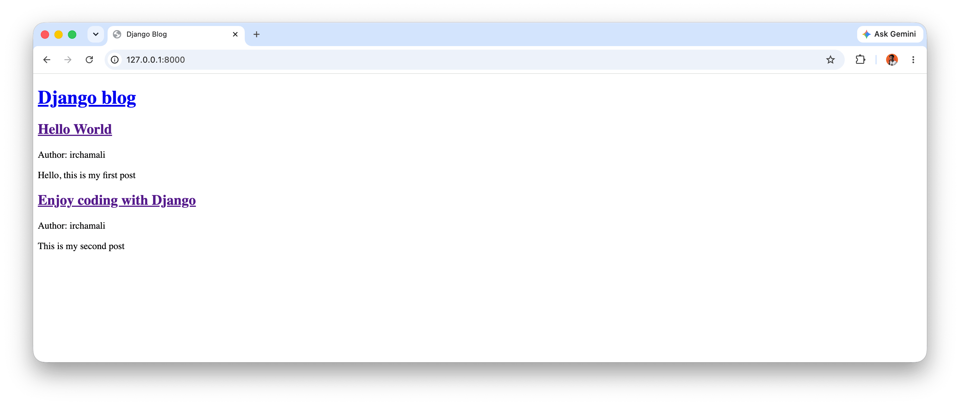 django postlist