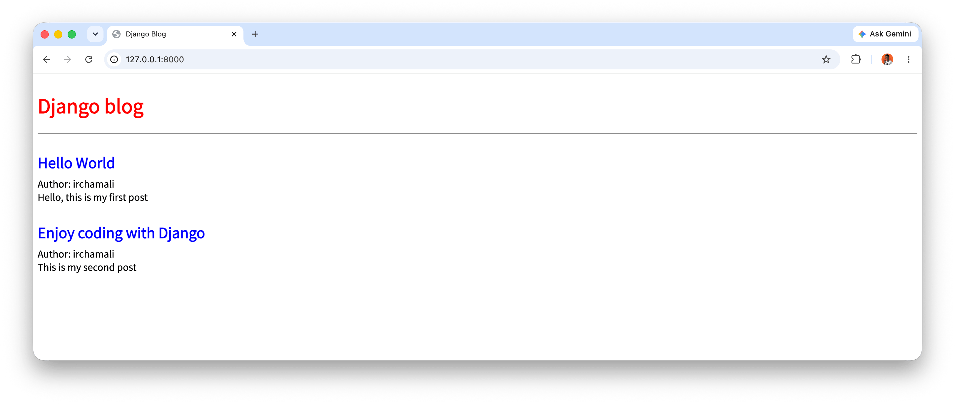 django postlist fe